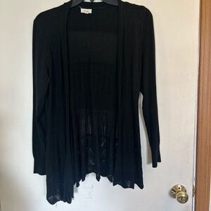 Debut 2XL black open front loose knit cardigan